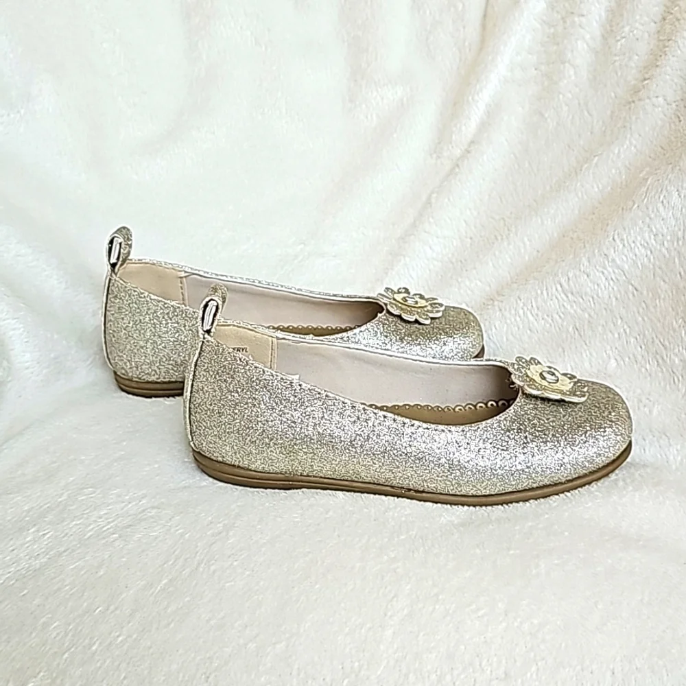 RACHEL SHOES | Toddler Girl's Glitter Gold Sparkle Formal Shoes